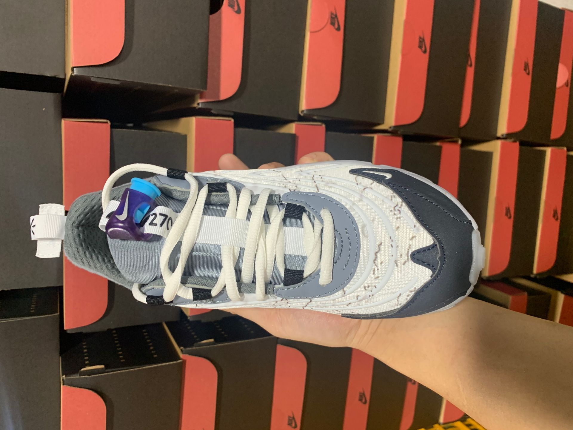 2020 Men Nike Air Max 270 3 Grey Black Blue Shoes